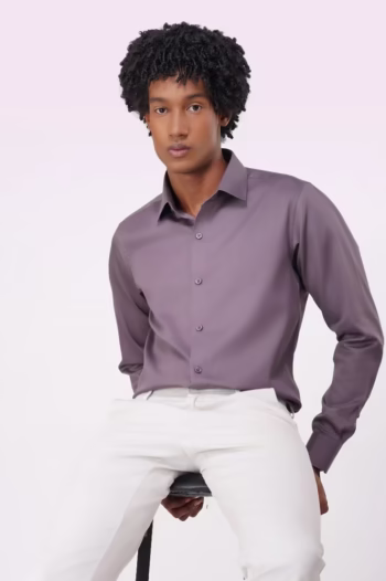 Derris Supreme Monarch Giza Cotton Shirt - Royal Purple - Detail View 6