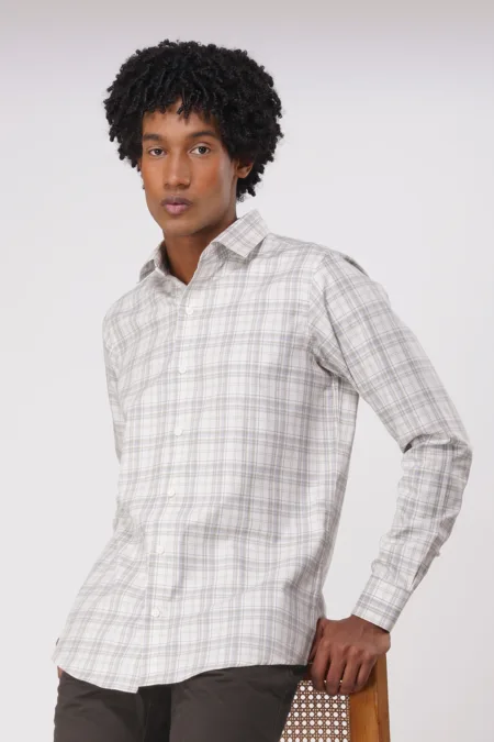 Derris Supreme Grey Check Wrinkle-Free Shirt