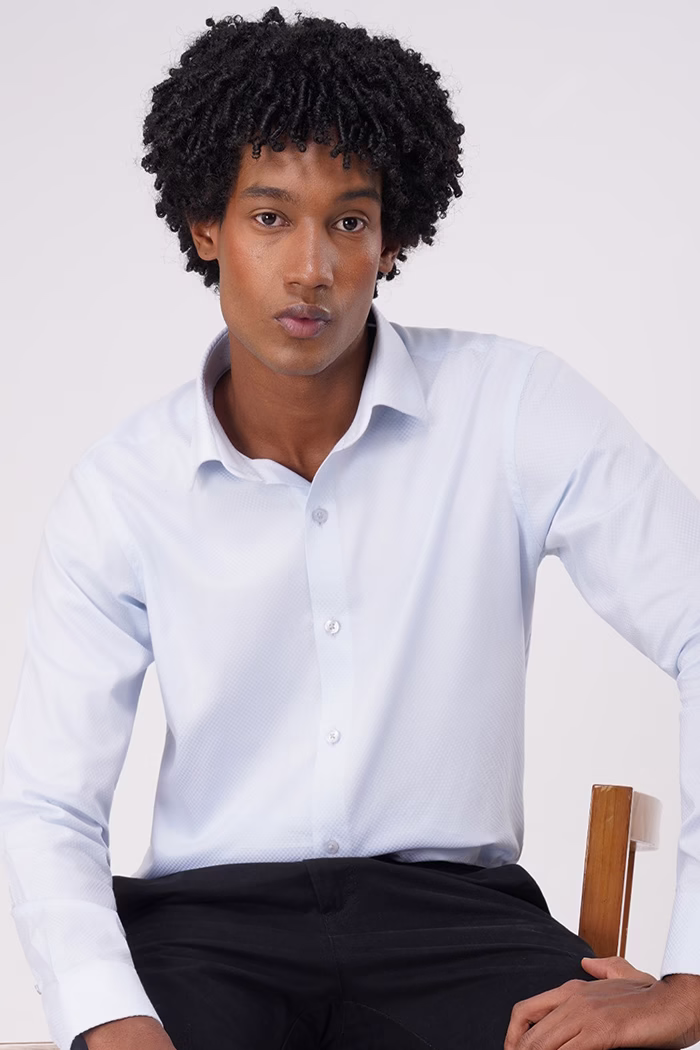 Derris Supreme Light Blue Textured Shirt