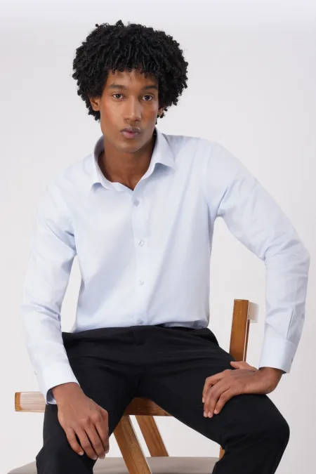 Derris Supreme Light Blue Textured Shirt