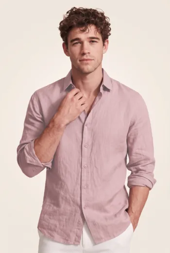 Derris Supreme 60 LEA Casual Linen Shirt - Ashy Pink